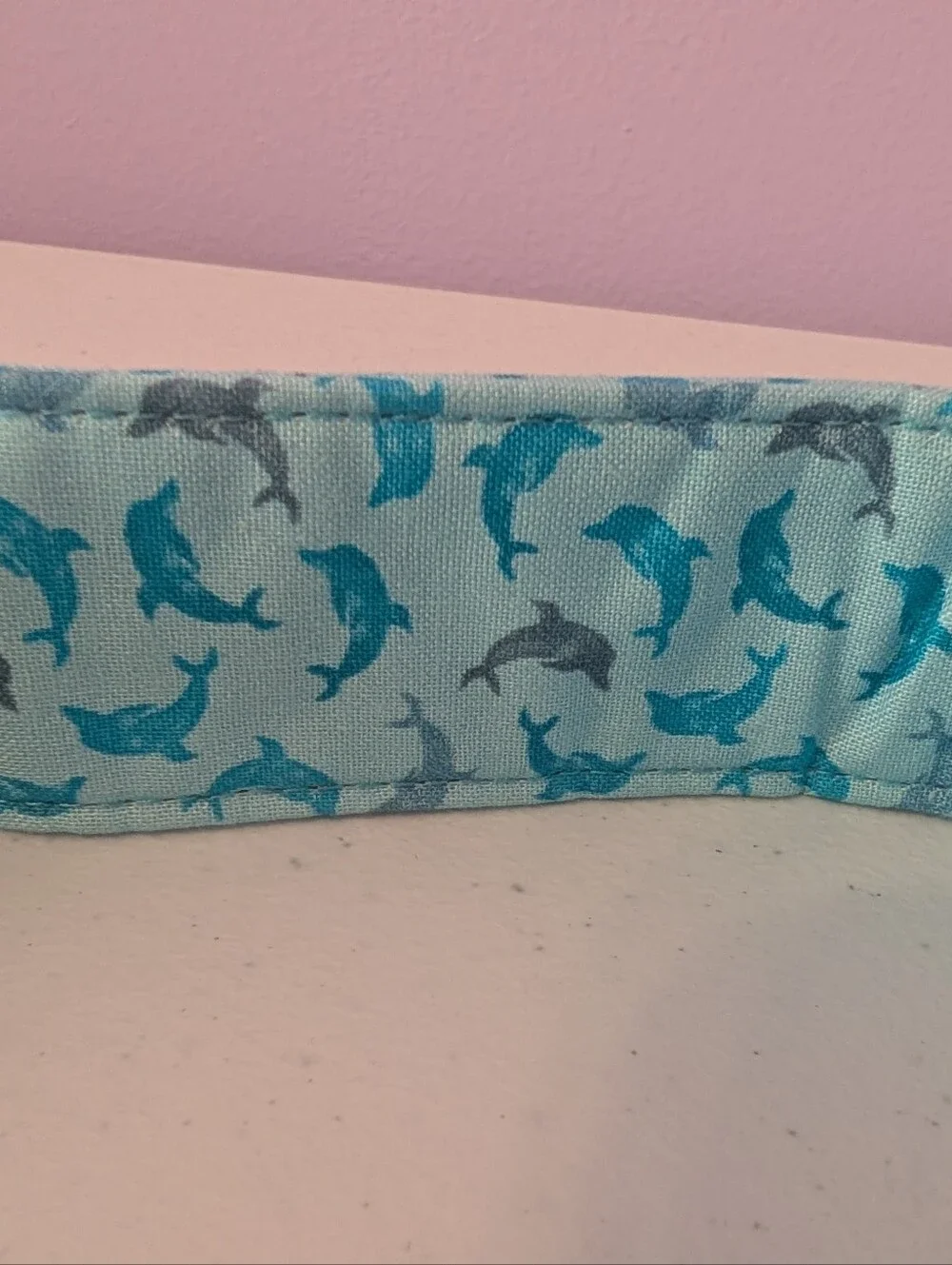 Mr. Chubbyface Spring Summer Dog Collar Dolphin Blue XL Dog Collar Cloth
